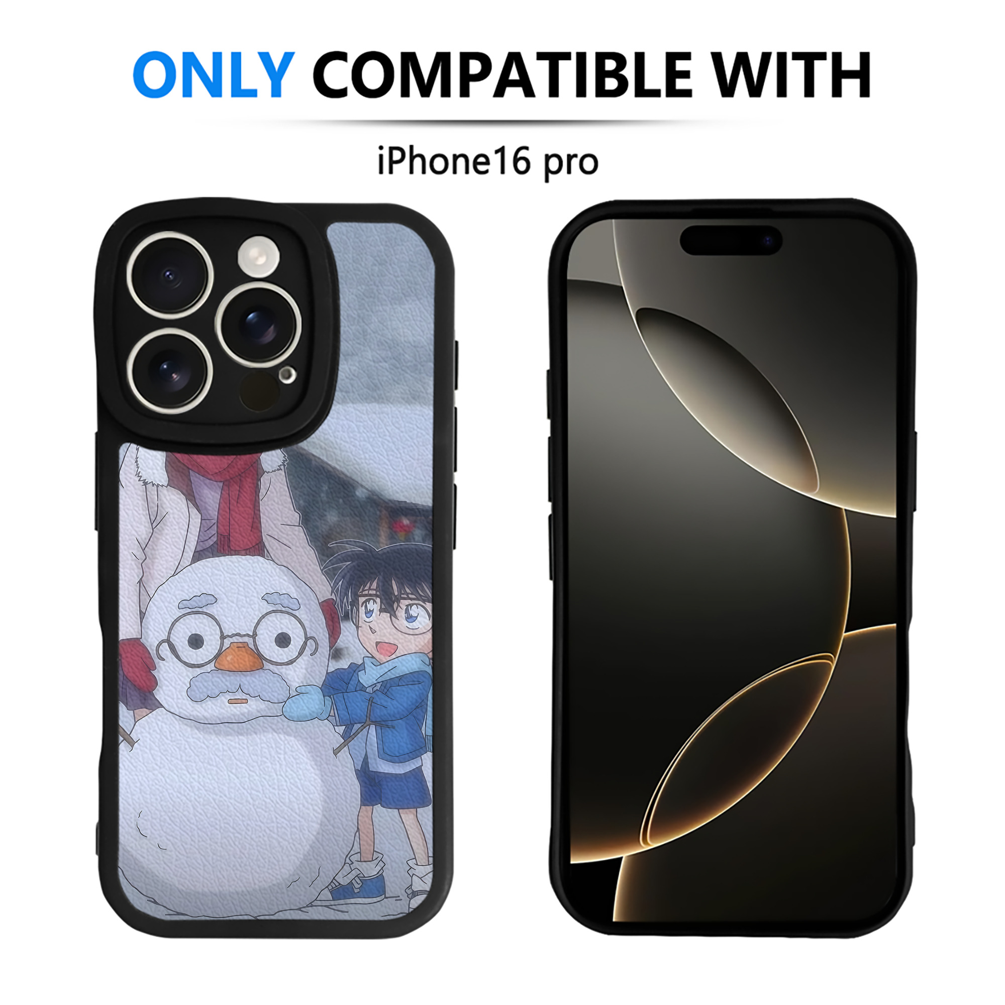 （画像用） 名探偵コナン Detective Conan 【iPhone 16シリーズ対応】シリコンスマホケース（レザー調） 材質：シリコン
